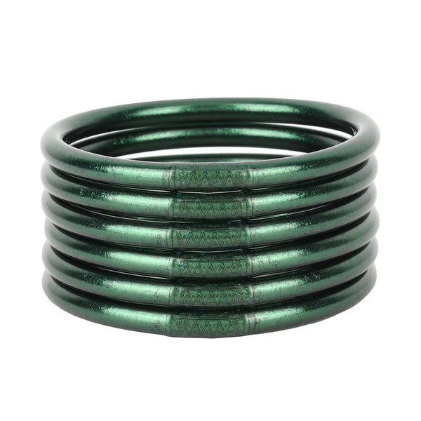 BuDhaGirl All Weather Bangles Set of 6 - Stylish Waterproof Bracelets for Women - Perfect for Yoga, Swimming, Travel & Everyday Wear