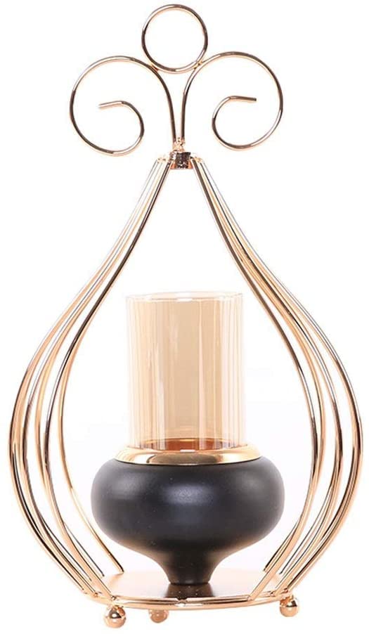 YDSLZQ Creative Metal Geometric Candle Holder - American Style Glass Candelabra for Dining Table, Romantic Home Decor | Perfect for Wedding Centerpieces, Dinner Parties & Cozy Nights