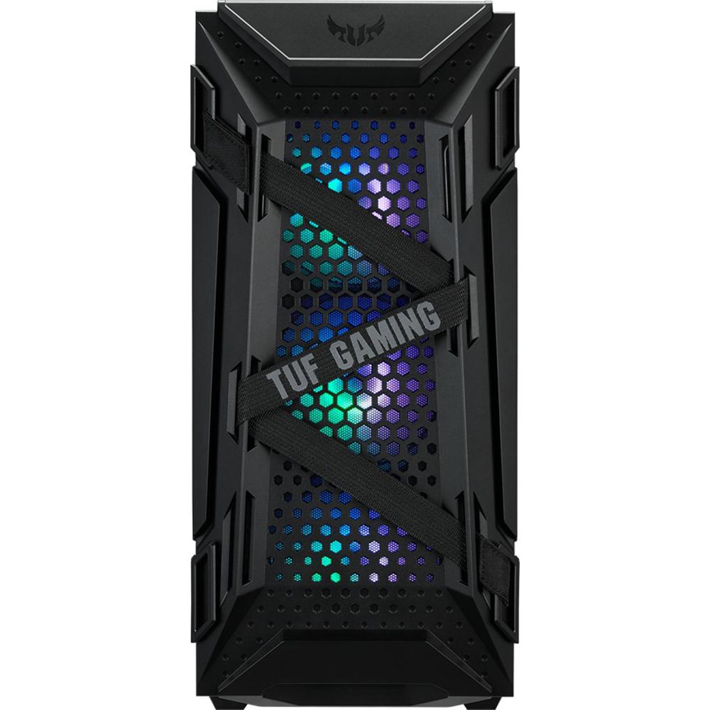 ASUS GT301 TUF Gaming Computer Case - Mid Tower PC Case with Tempered Glass, ARGB Lighting & High Airflow Design - Perfect for Gaming Rigs and High-Performance PC Builds