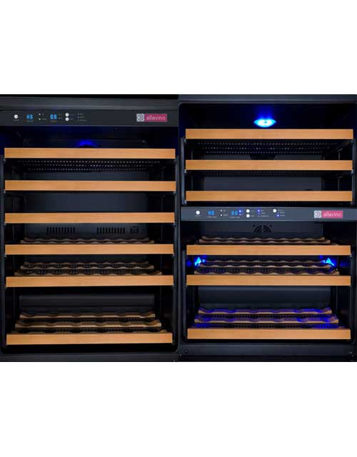 Flexcount 3 Zone Side by Side Wine Cooler Refrigerator - Dual Temperature Control for Red, White & Sparkling Wines - Perfect for Home Bars, Restaurants & Wine Cellars