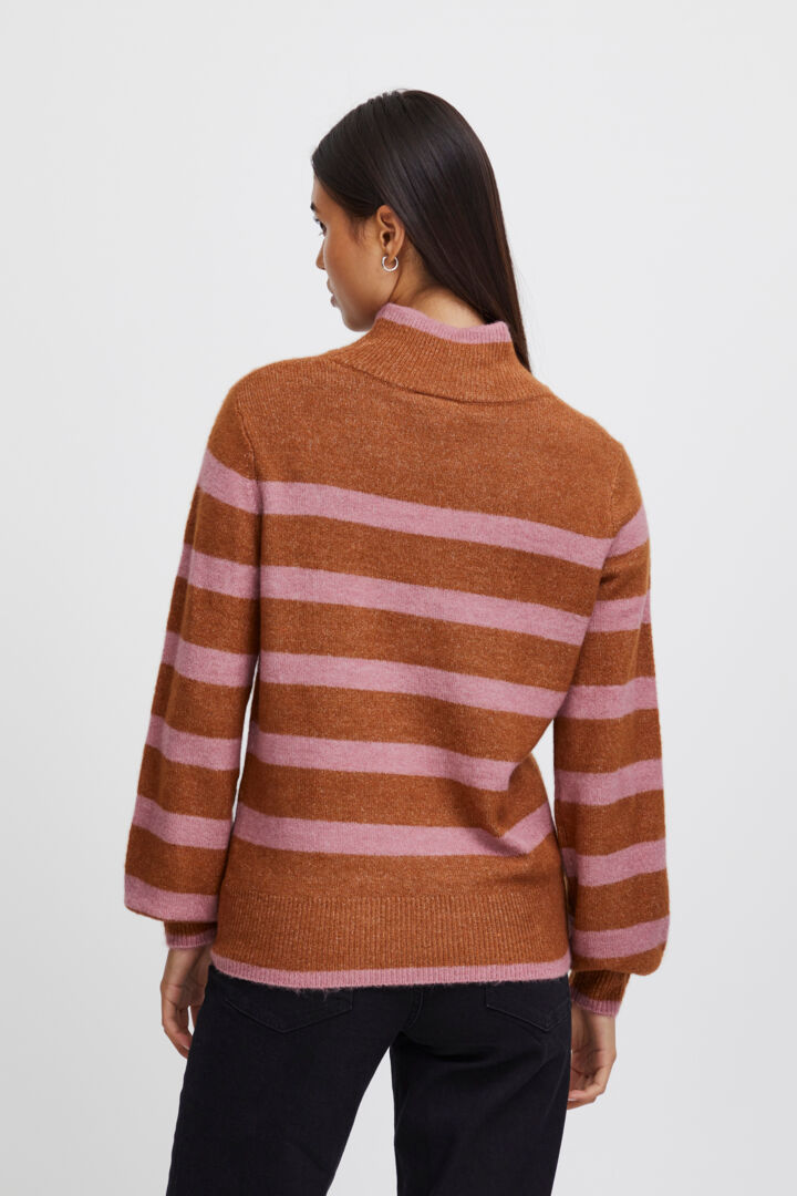 HEDEN Women's High Neck Jumper Sweater - Sugar Almond Color - Cozy Winter Pullover for Casual Wear & Office Outfits