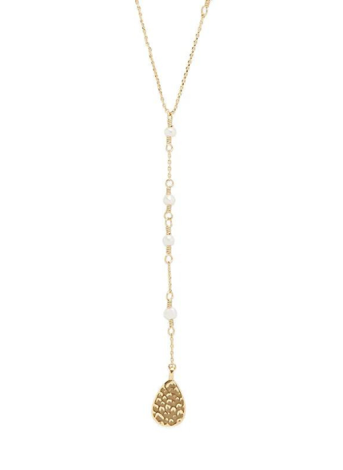 Ainsley Pearl Y Necklace for Women - Elegant 18K Gold Plated Layering Necklace with Freshwater Pearl Pendant - Perfect for Daily Wear, Office, Date Night & Special Occasions