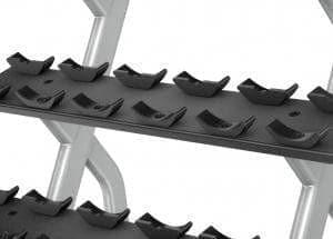 Precor Discovery Series 3-Tier 10-Pair Dumbbell Rack (DBR0814) - Heavy Duty Gym Equipment for Home & Commercial Use