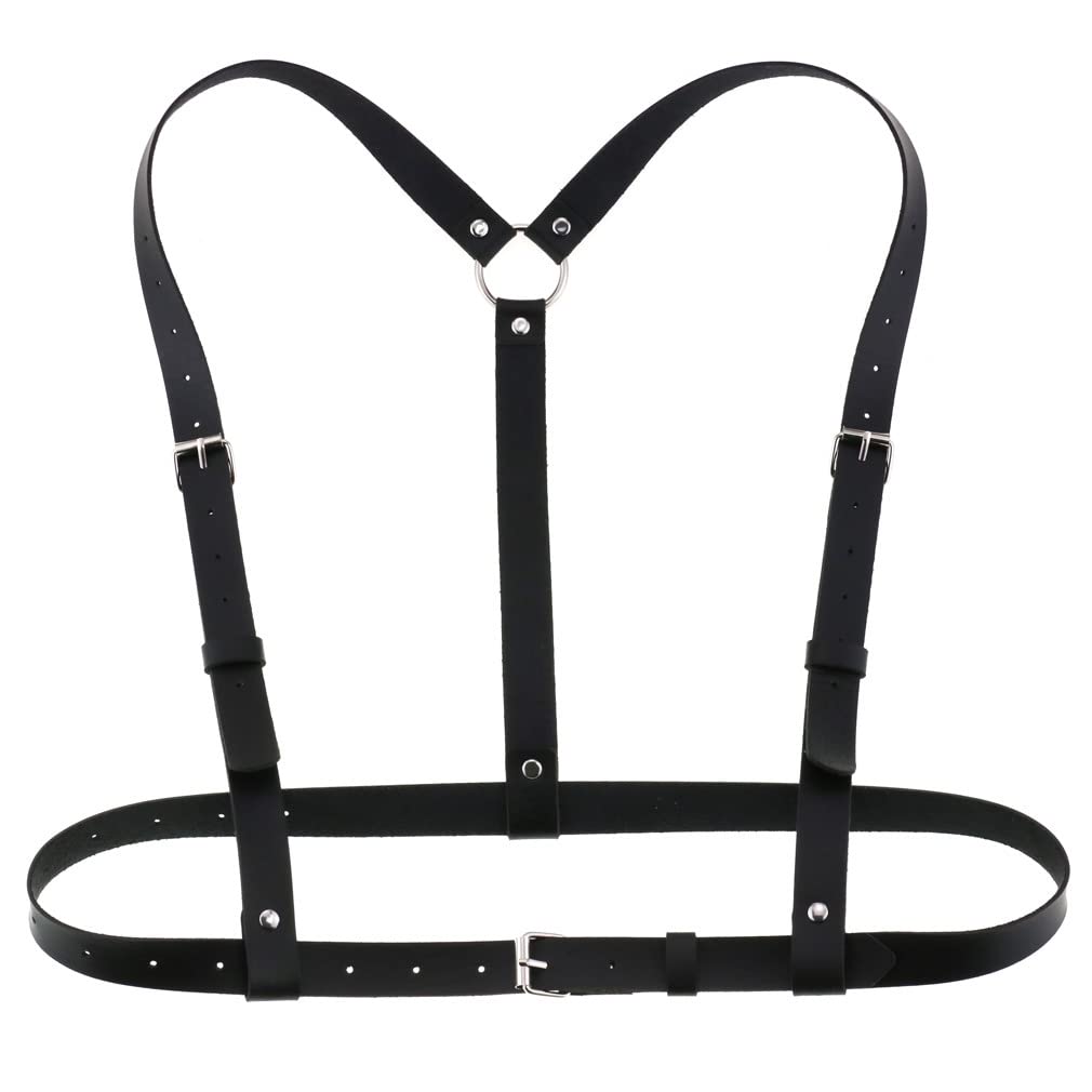 Stylish Punk PU Leather Layered Belly Harness Waist Chain - Gothic Body Jewelry for Women, Rave Festival Accessories, Gothic Belly Chain Belt for Clubwear and Costume Parties