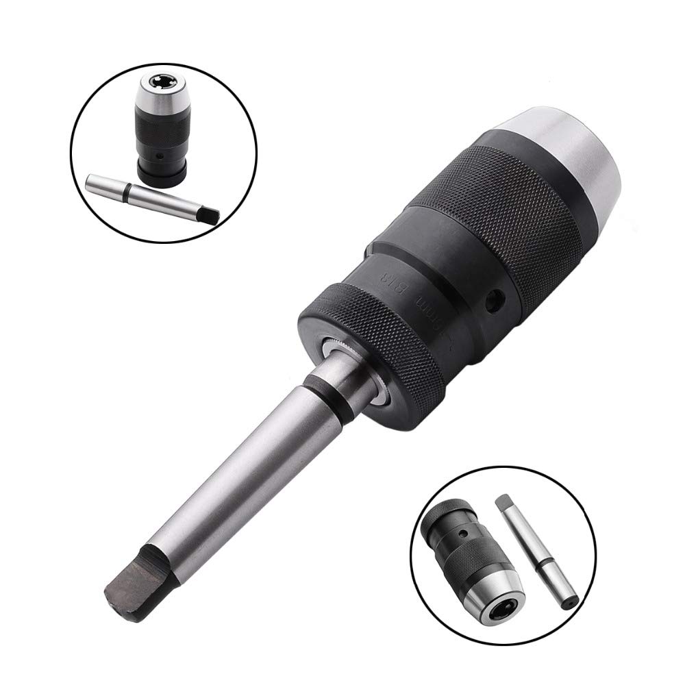 Heavy Duty Keyless Drill Chuck for CNC Lathe & Milling Machine - Self-Tightening Replacement Chuck with Adaptor - Perfect for Metalworking, Woodworking, and Precision Drilling Operations