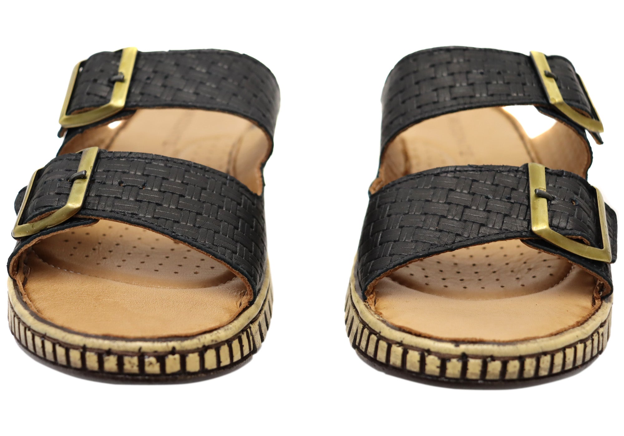 Orizonte Relaxa Women's European Leather Adjustable Slides Sandals - Comfortable Summer Casual Shoes for Beach, Poolside & Home Wear