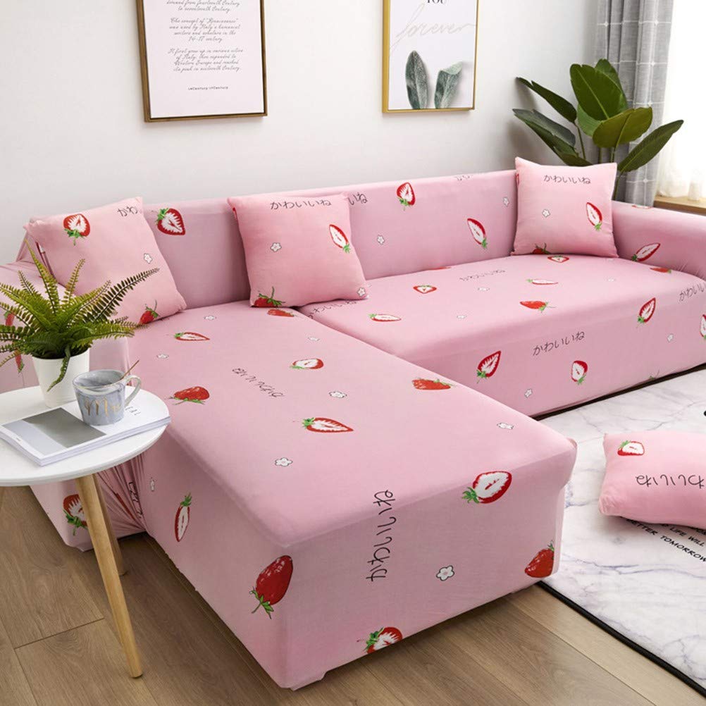 L-Shaped Sofa Cover - Super Stretch Sectional Couch Slipcover with Polyester Spandex Fabric, Soft Chaise Lounge Cover, Stain Resistant & Machine Washable - Perfect for Modern Living Room, Corner Sofa Protection