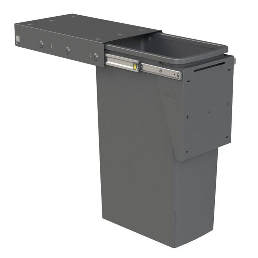 Hideaway Waste Bin - Compact Soft Close Trash Can 40L with Door Pull - Perfect for Kitchen, Bathroom, or Office Under Sink Storage
