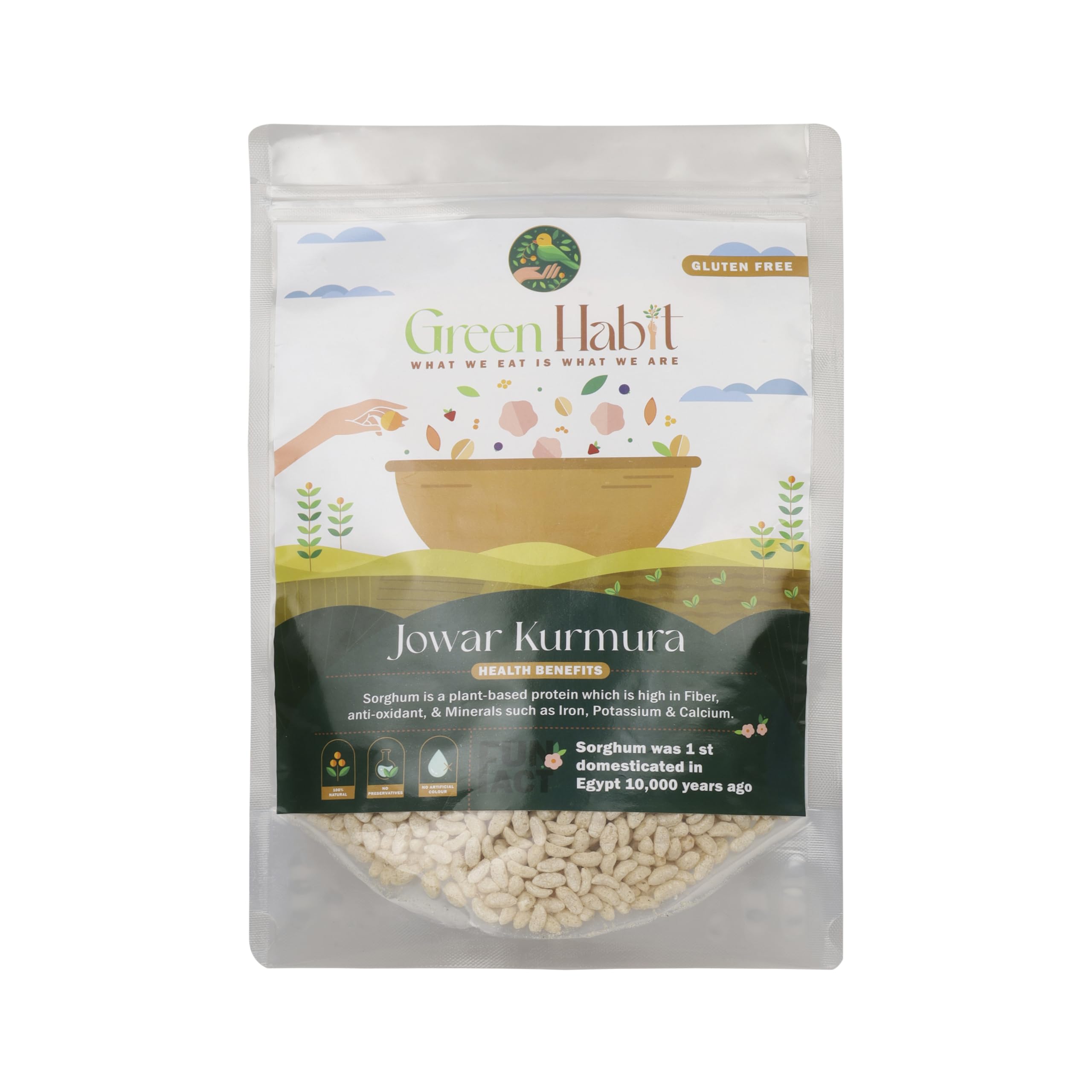 Organic Jowar Puff Snacks - Healthy Gluten-Free Kurmura Murmura for Breakfast & Weight Loss (200g Pack) | Perfect for Vegan, Keto & On-the-Go Snacking