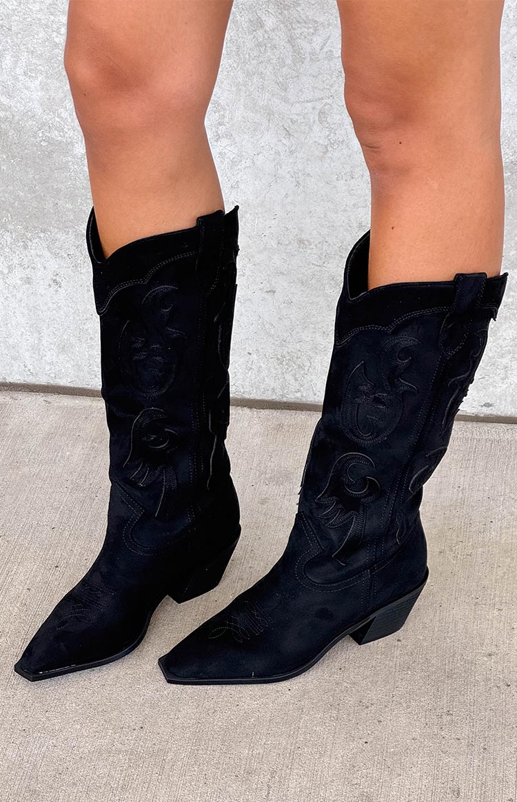 Billini Tulie Black Cowboy Boots for Women - Stylish Western Ankle Booties with Pointed Toe & Block Heel | Perfect for Country Concerts, Rodeos & Fall Fashion Outfits