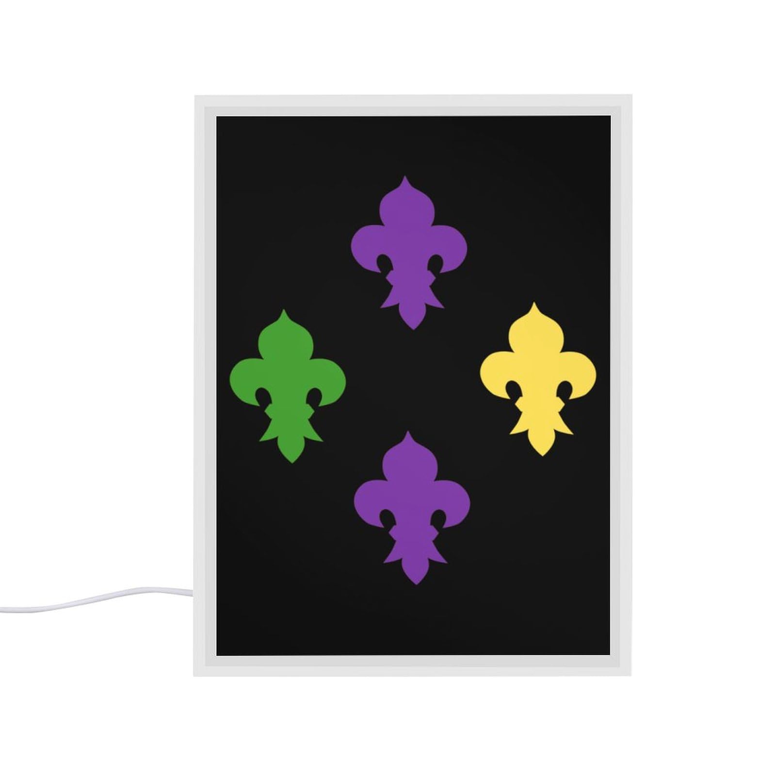 Personalized Mardi Gras Fleur De Lis LED Night Light - Decorative Table Lamp for Bedroom, Nursery & Home Decor | Perfect Gift for Festivals & Special Occasions