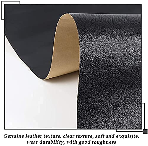 Anugrah 12x24 Inches Large Leather Repair Patch Tape - Self-Adhesive Genuine Leather Patch Set for Sofas, Couches, Furniture, Vehicle Seats & Jackets (Black) - Perfect for Home, Office & Car Interior Repairs