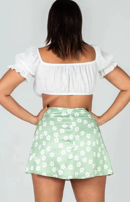 Women's High Waist Satin Printed A-Line Mini Skirt - Sexy Stretchy Party Skirt for Night Out, Club, Date Night & Summer Outfits