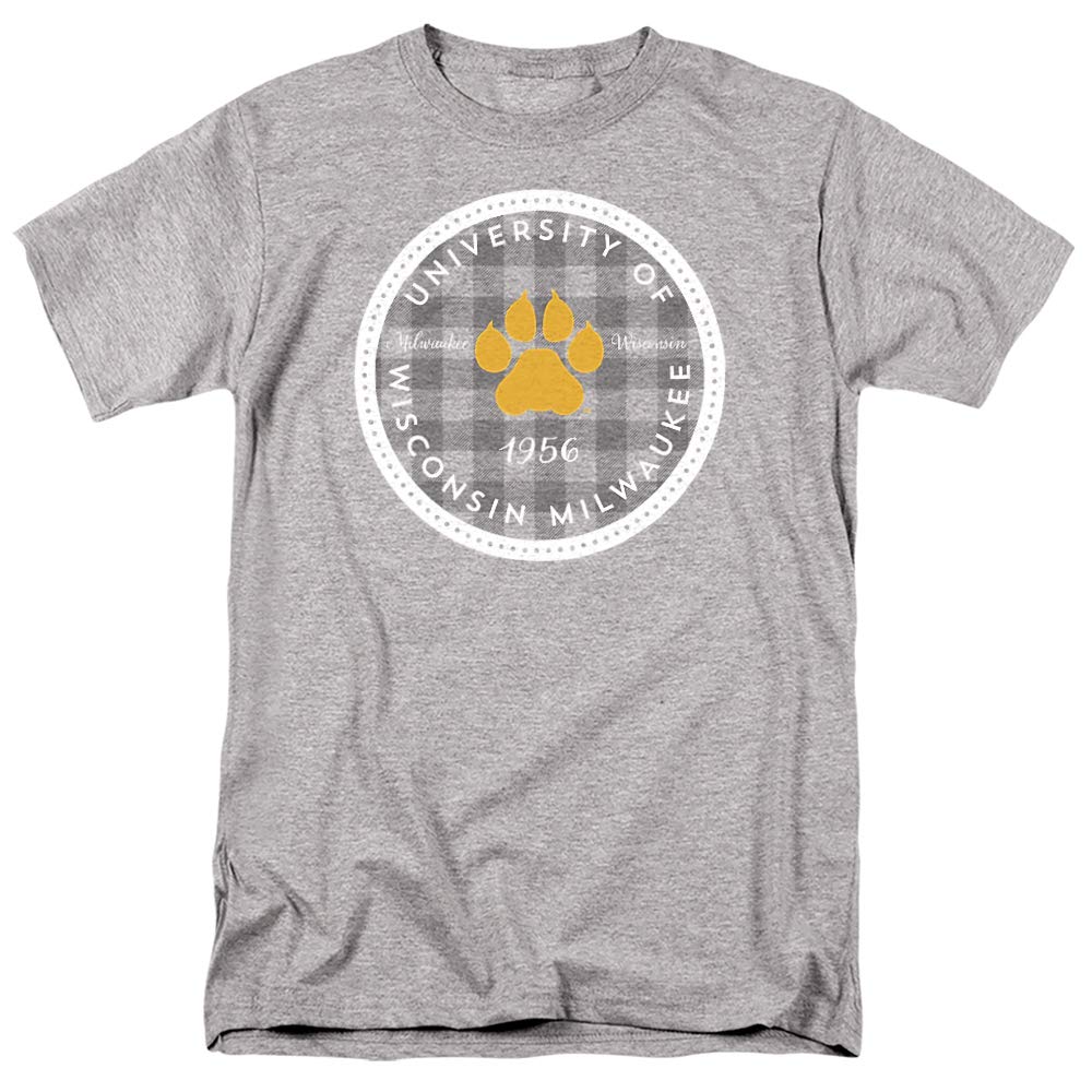 Official University of Wisconsin-Milwaukee Plaid Badge Unisex T-Shirt for Men & Women - Perfect for College Gameday, Alumni Events & Campus Pride