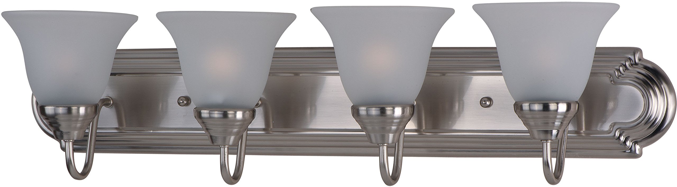 Maxim 8014FTSN 4-Light Bathroom Vanity Wall Mount Light Fixture - 240W, Frosted Glass, Satin Nickel Finish (7