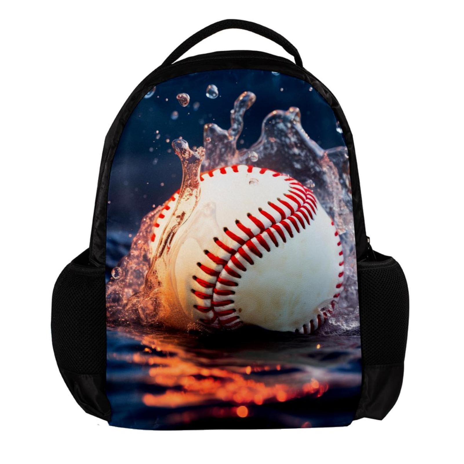 Men's & Women's Travel Backpack - Lightweight Durable Baseball Flame Sports Water Resistant Hiking Backpack for Outdoor Adventures, Gym & Daily Commute