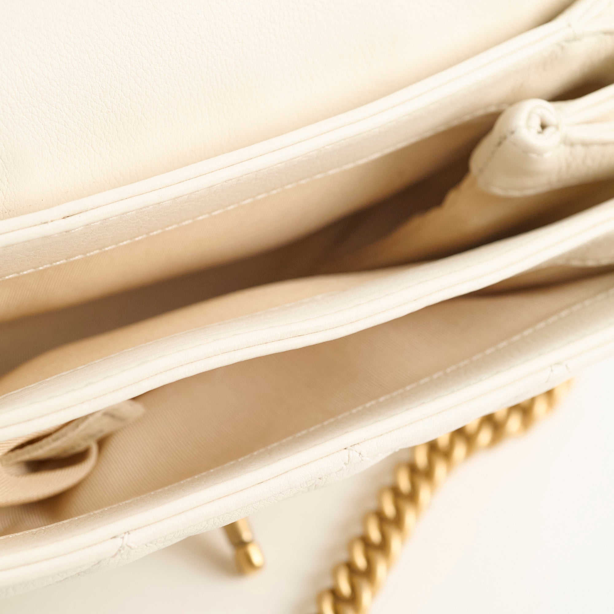 Chanel Calfskin Accordion Pearl Flap Bag White 28 Series - Luxury Designer Handbag for Women, Perfect for Evening Parties & Special Occasions