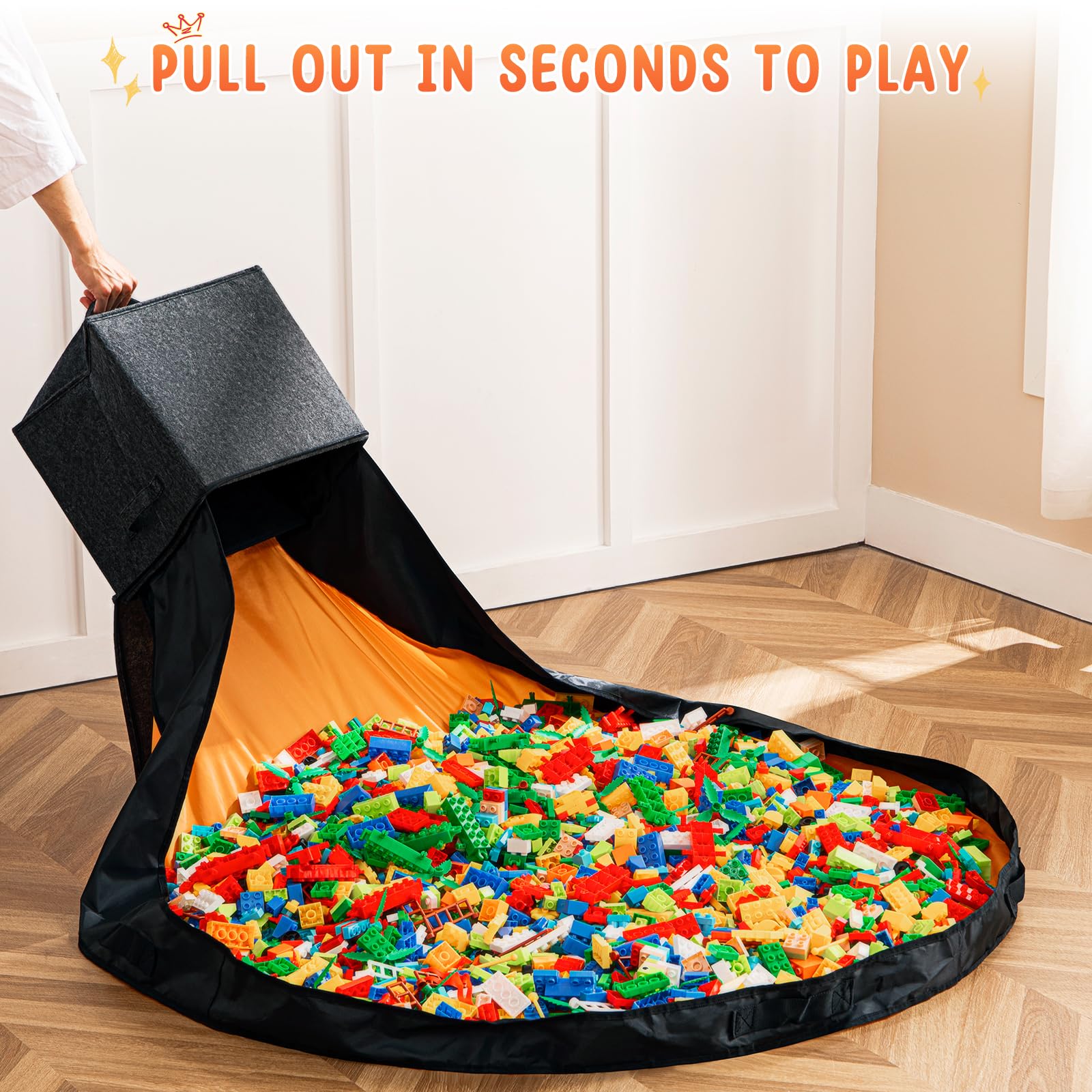Collapsible Toy Storage Organizer & Play Mat - 13