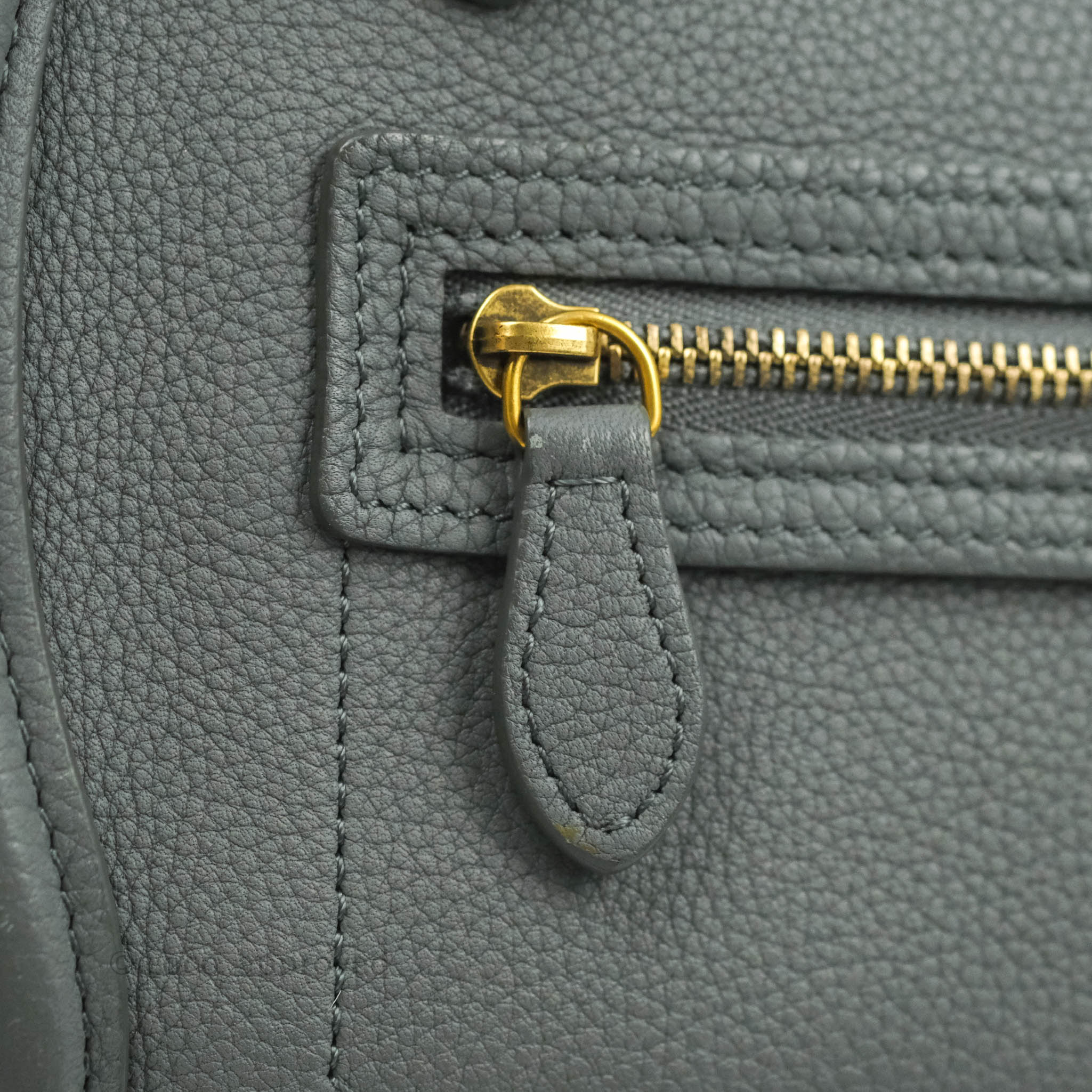 Celine Nano Luggage Bag in Grey Drummed Calfskin Leather - Stylish Crossbody Purse for Women, Perfect for Work, Travel & Everyday Use