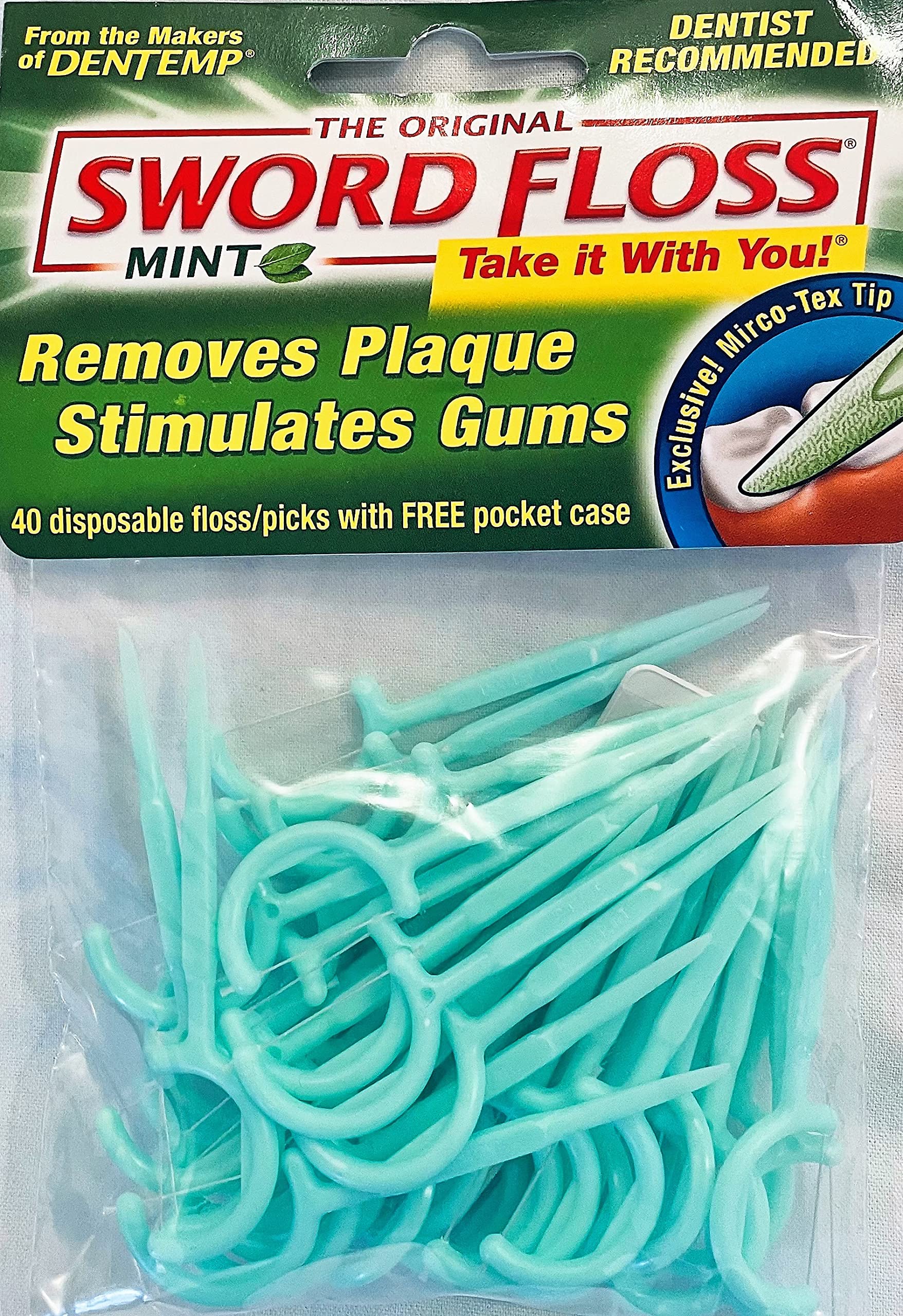 Premium Mint Flavored Disposable Dental Floss Picks - 40 Count (Pack of 6) | Gentle Teeth Cleaning for Fresh Breath | Perfect for Travel, Office & On-the-Go Oral Care