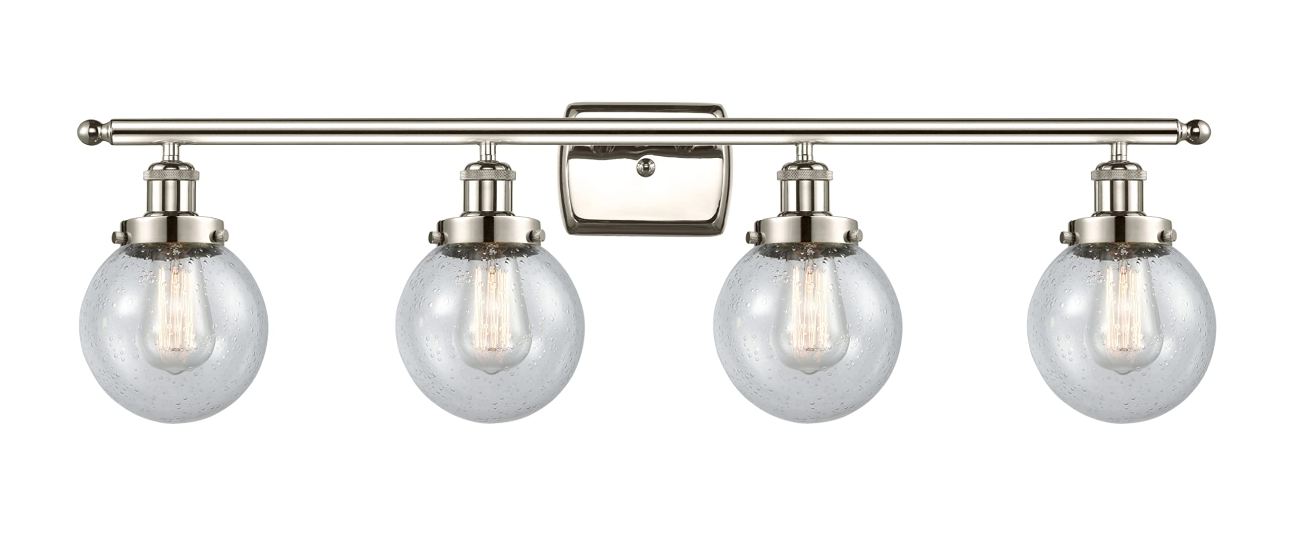 Ballston Collection Innovations 916-4W-PN-G204-6 4-Light Bathroom Vanity Light Fixture - Modern LED Lighting for Bathroom, Powder Room & Dressing Area