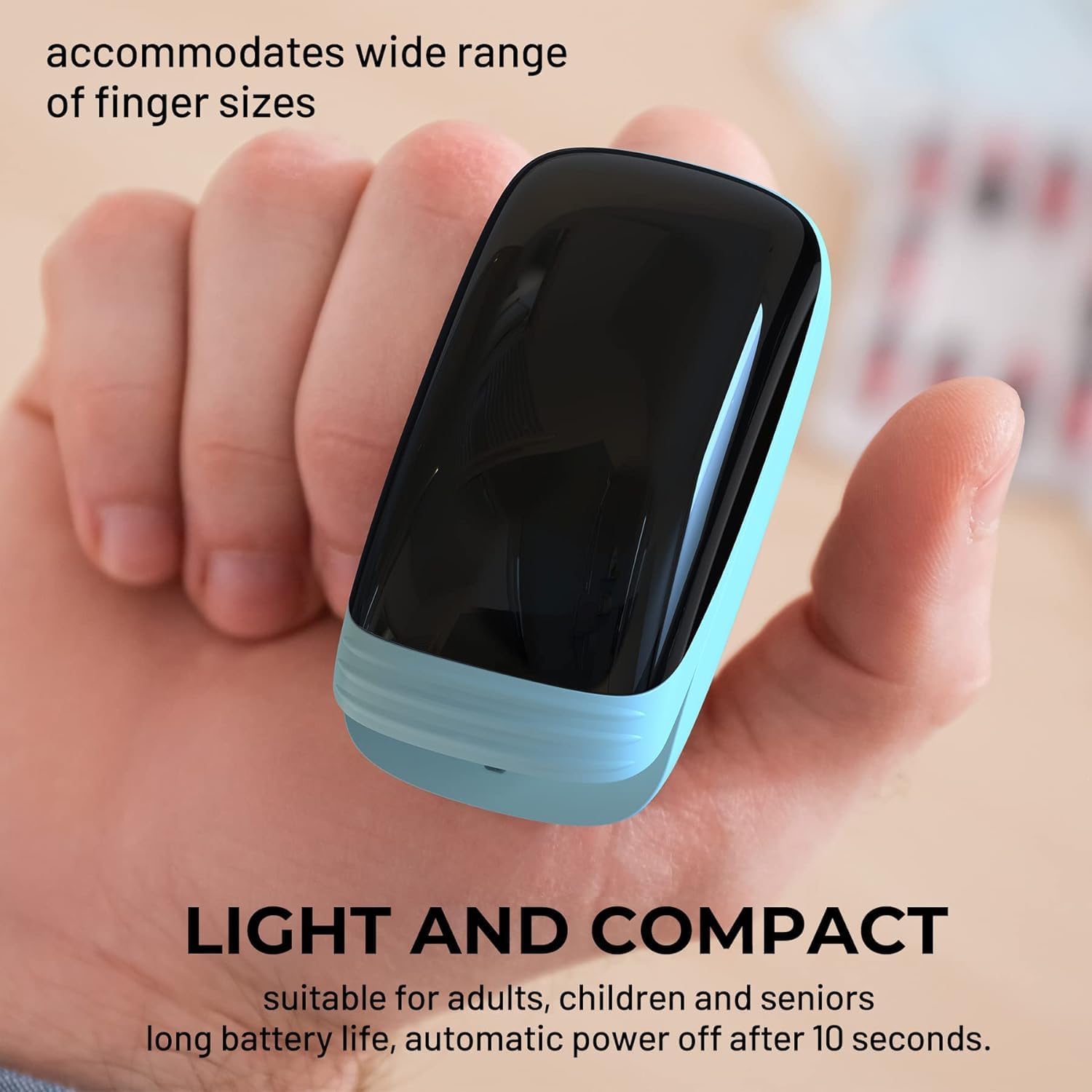 Rechargeable Fingertip Pulse Oximeter - Accurate Blood Oxygen Saturation (SpO2) & Heart Rate Monitor with Lanyard - Portable Oxygen Meter for Home Use, Hiking, Running, Cycling & Outdoor Sports - TY05 Blue