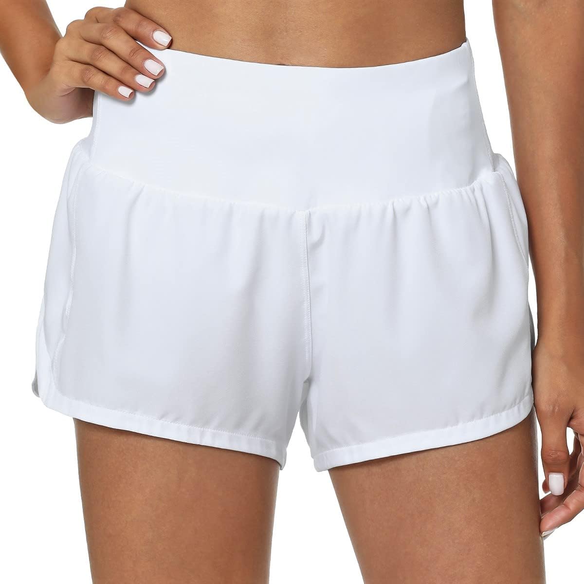 GYM RAINBOW Women's High Waisted Athletic Shorts - Lightweight Quick Dry Workout Running Shorts with Pockets for Yoga, Gym & Outdoor Activities