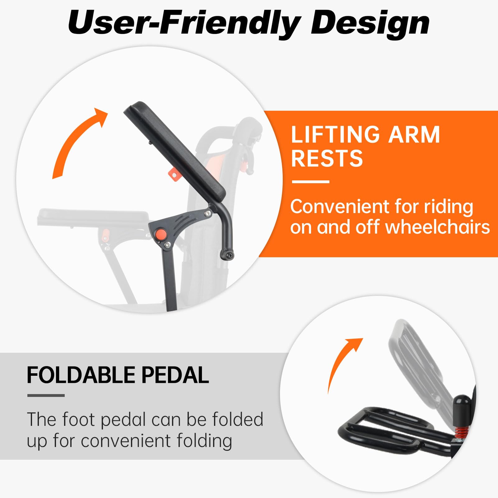 Upgraded Lightweight Transport Wheelchair for Adults with Telescopic Handle, Safety Belt & 2 Storage Bags - Ideal for Travel, Hospital Visits & Elderly Care