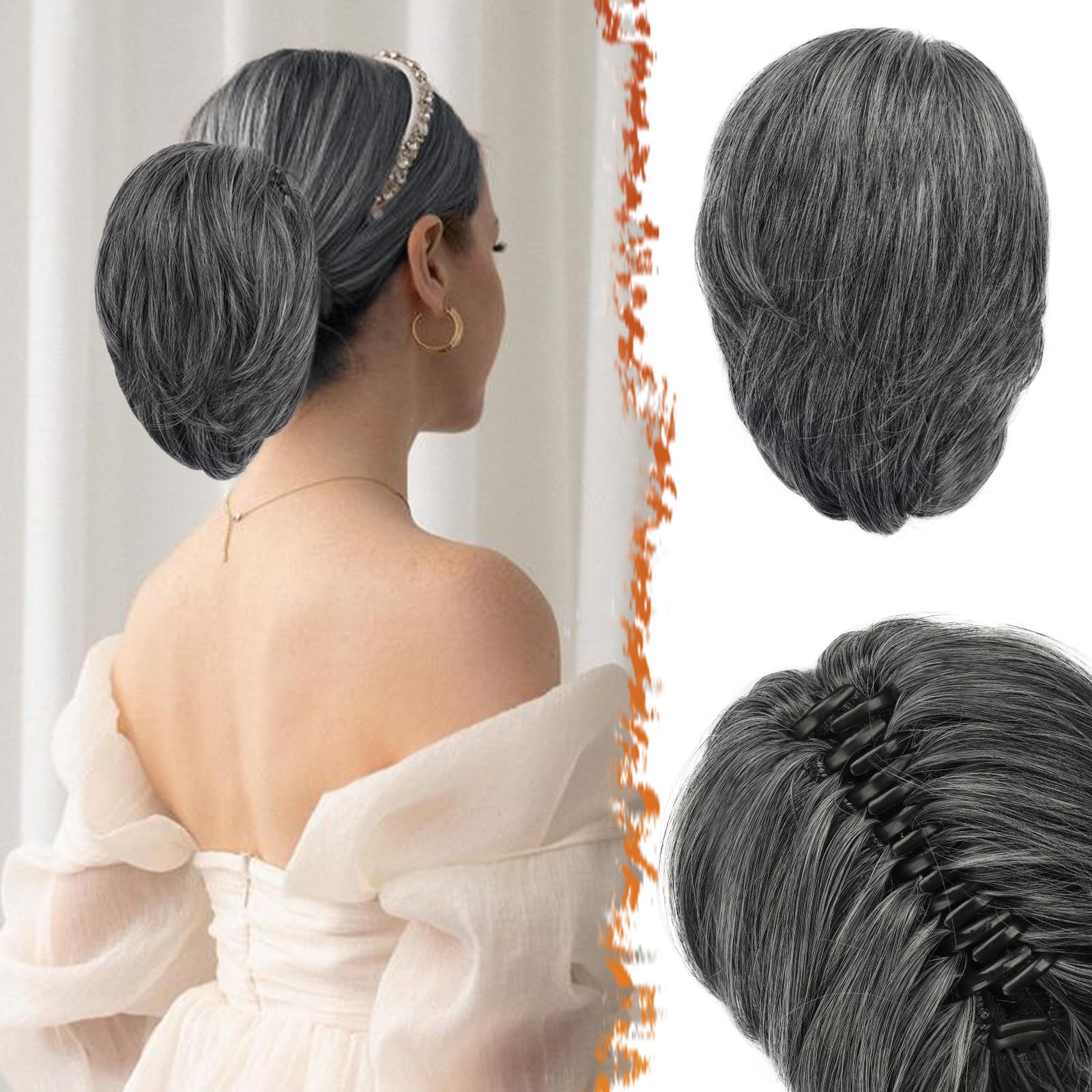 8 Inch Claw Clip Hair Bun Extension for Straight Hair - Perfect for Updos, Ponytails & Everyday Hairstyles