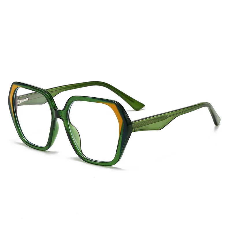 CCspace Women's Full Rim Irregular Square Polycarbonate Eyeglasses 3003 - Trendy Lightweight Glasses for Work, Reading & Fashion