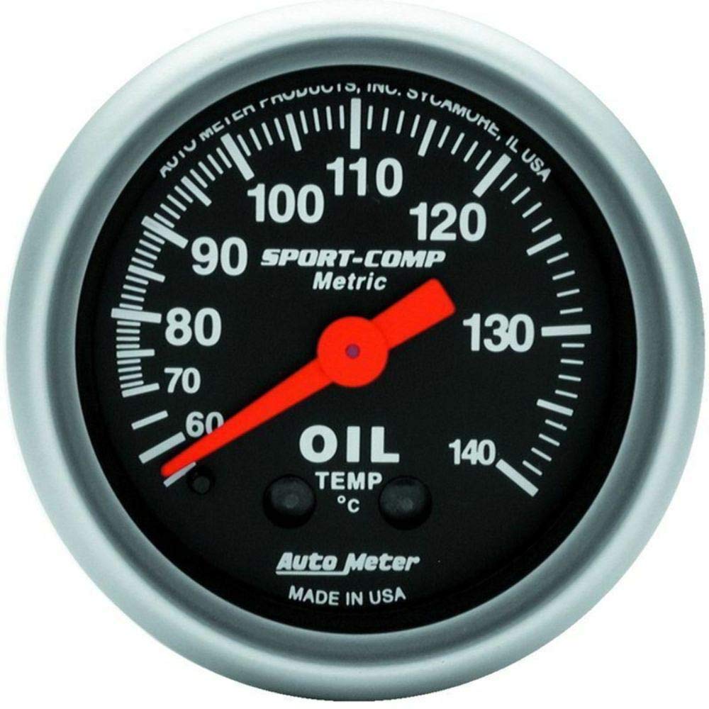 Autometer 3341-M Sport Comp Metric Oil Temperature Gauge - High Performance Engine Monitoring for Racing & Automotive Use