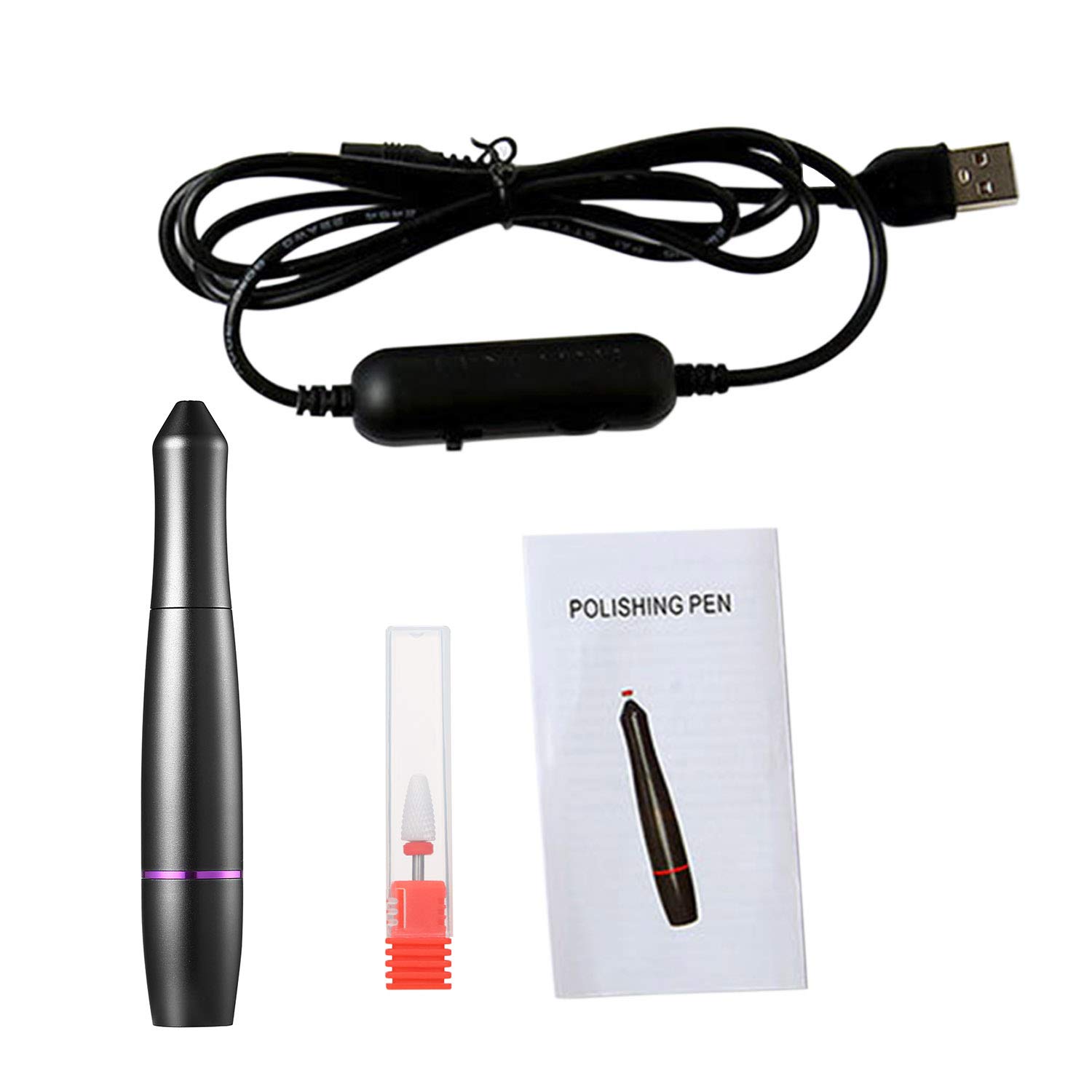Fesjoy Electric Nail File & Drill Kit - USB Rechargeable Manicure Pen with Ceramic Bits for Nail Shaping, Gel Polish Removal & Acrylic Nails | Perfect for Home & Salon Nail Care, Travel Manicures & Professional Nail Art