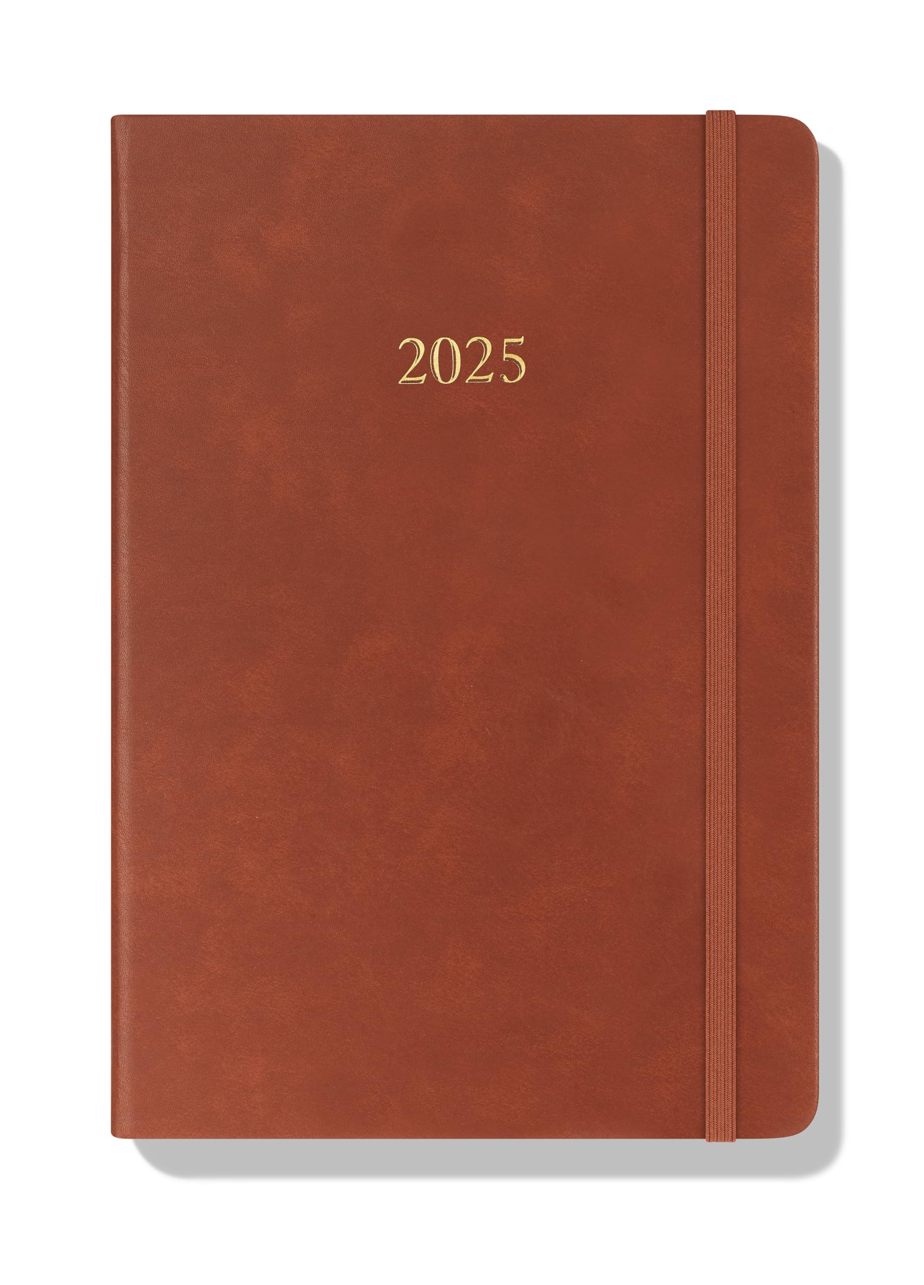 Wykeham's Executive 2025 Daily Planner & Journal - Custom Leather Cover, 8.5