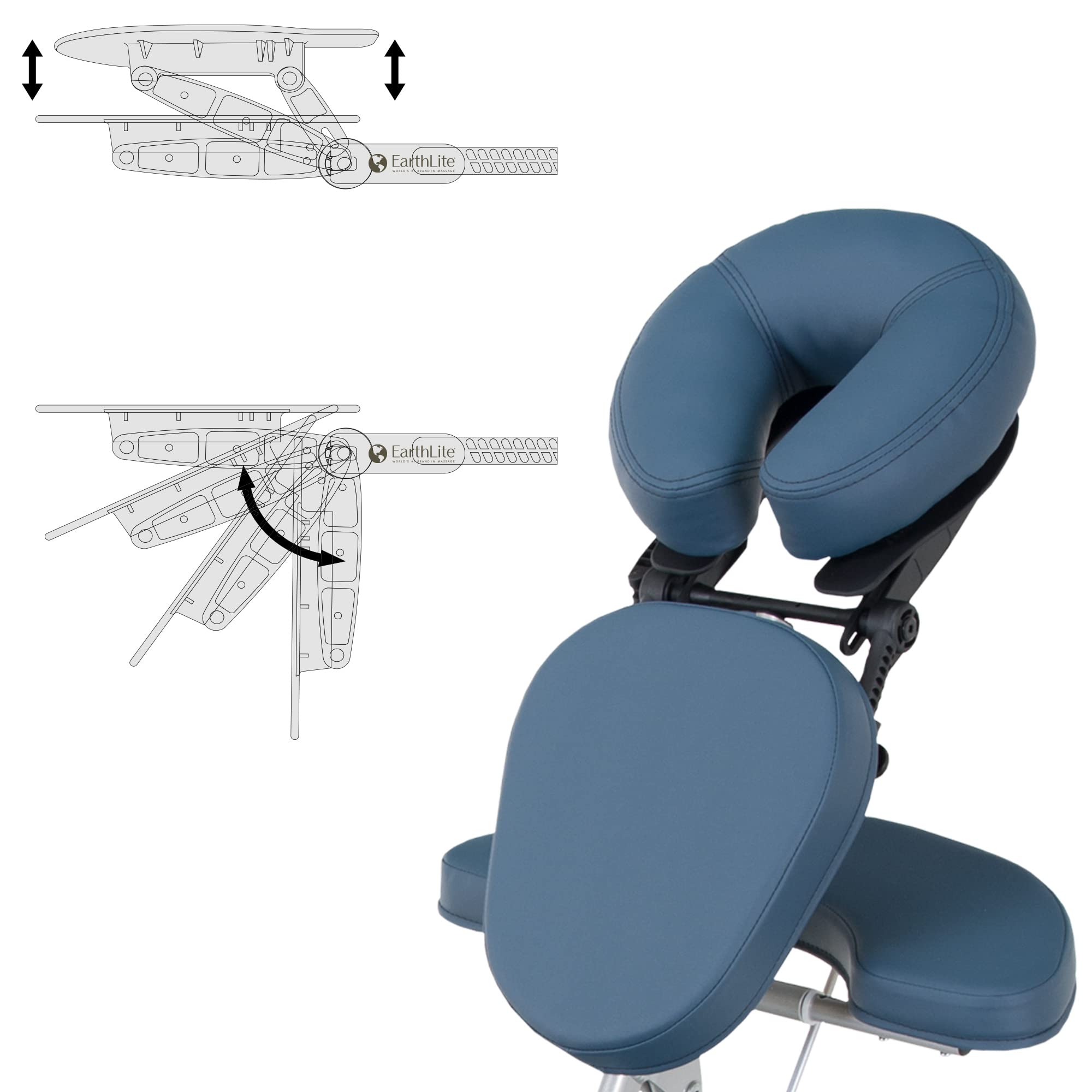 EARTHLITE Vortex Portable Massage Chair Kit - Lightweight (7kg), Compact & Durable with Carrying Case, Cushion & Sternum Strap | Perfect for Home, Spa & Professional Massage Therapists