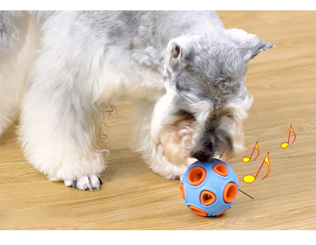 Durable 3-inch Rubber Dog Ball with Bell - Interactive Puzzle Toy for Aggressive Chewers, Cats & Pets | Indoor/Outdoor Play, Training & Mental Stimulation