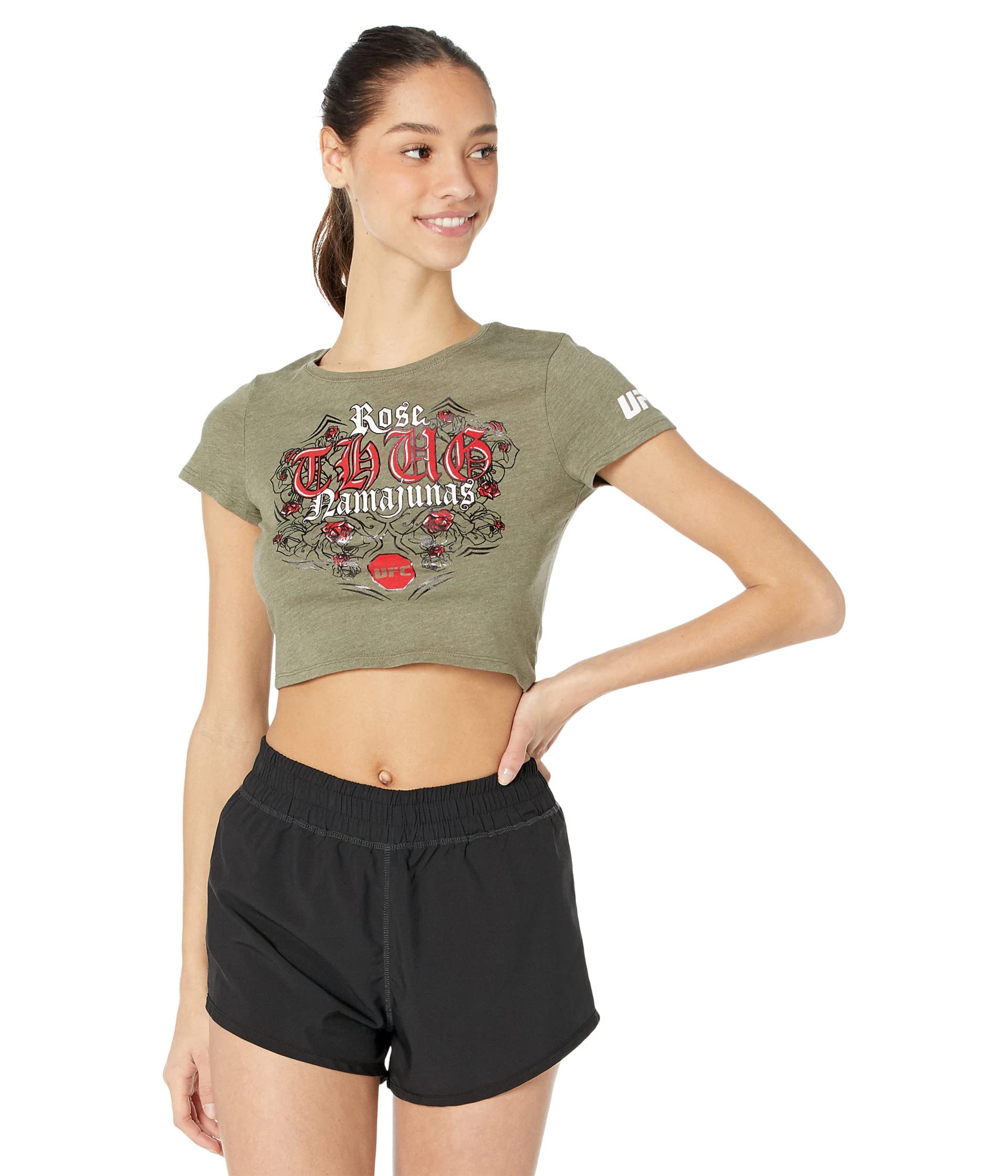 UFC Rose Namajunas Graphic Cropped T-Shirt | Women's MMA Fighter Apparel | Perfect for Training, Gym & Streetwear