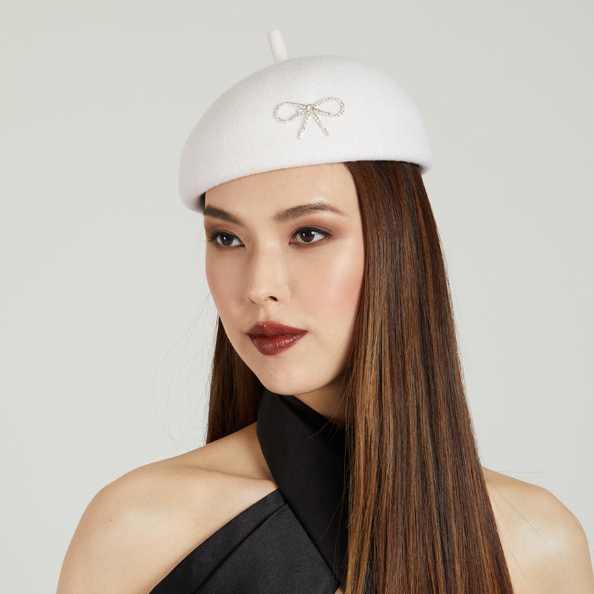 Coco Crystal Beret Hat for Women - Elegant Rhinestone Embellished Headwear for Fashion & Parties - Perfect for Weddings, Holidays, and Special Occasions