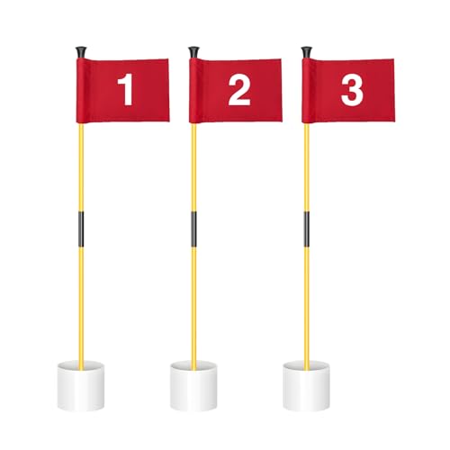 3 Pack-Yellow Pole w/ Red Flags #1,2,3