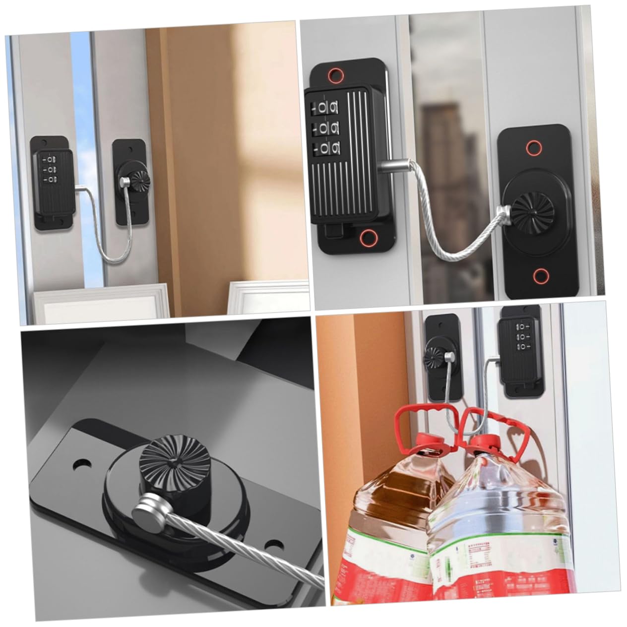 HEMOTON 2-Pack Child Safety Refrigerator Lock - Secure Combination Window Locks for Baby Proofing, Easy No-Drill Adhesive Installation - Perfect for Kitchen, Nursery & Home Safety