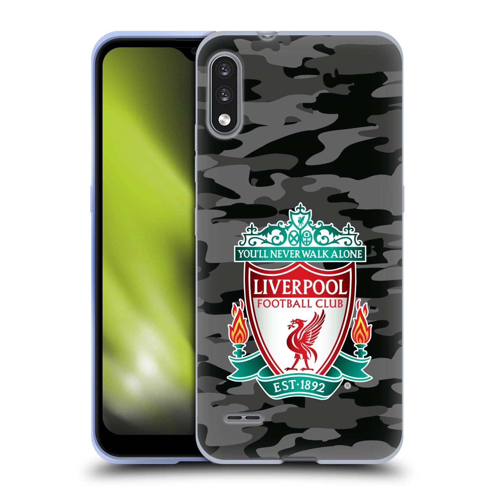 Liverpool FC Camouflage Soft Gel Case for LG K22 - Officially Licensed Away Colorways Crest Design, Perfect for Match Days & Everyday Use