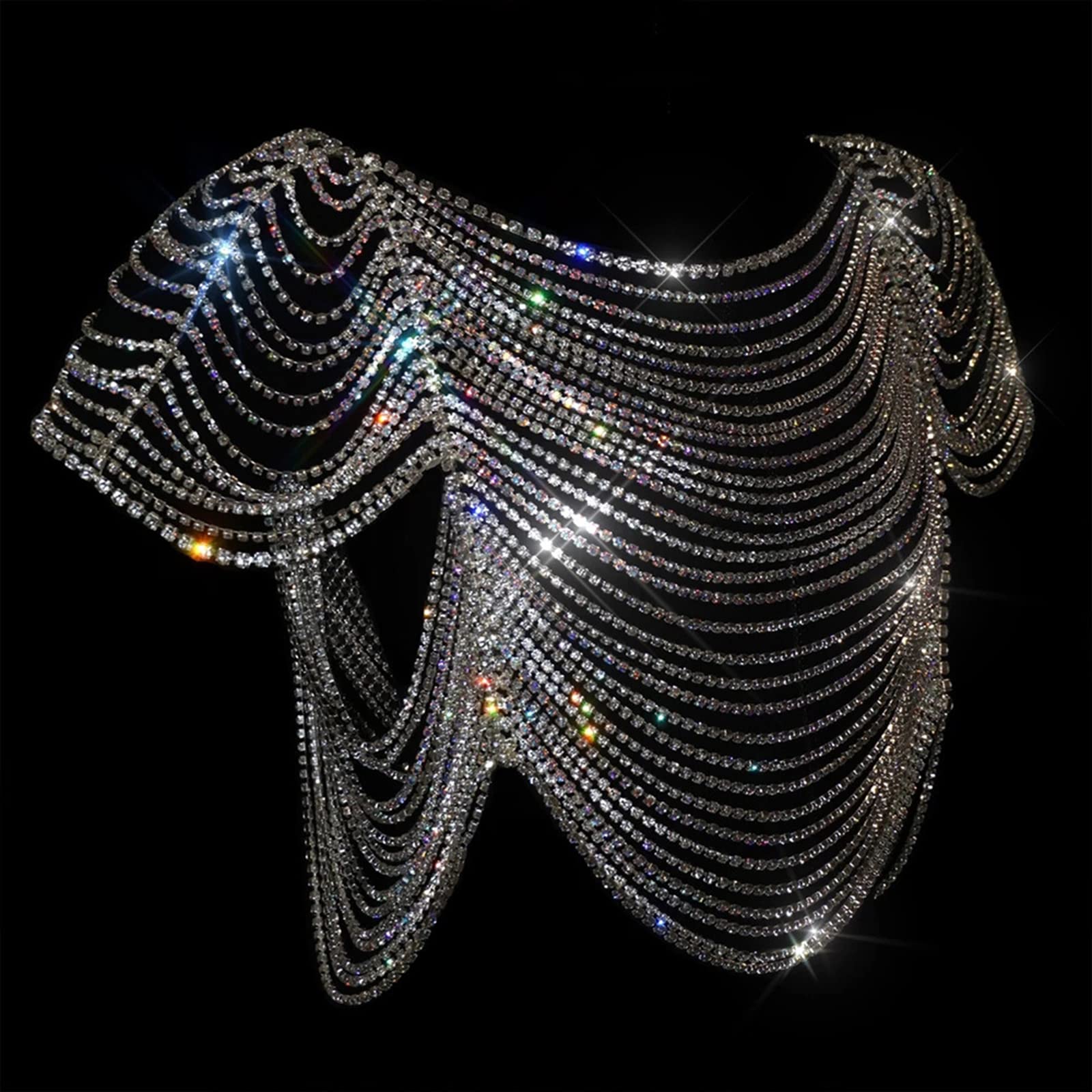 HOBEKRK Women's Rhinestone Body Chain - Elegant Chest Rope Necklace for Women, Fashion Jewelry Accessory for Parties, Weddings, and Date Nights