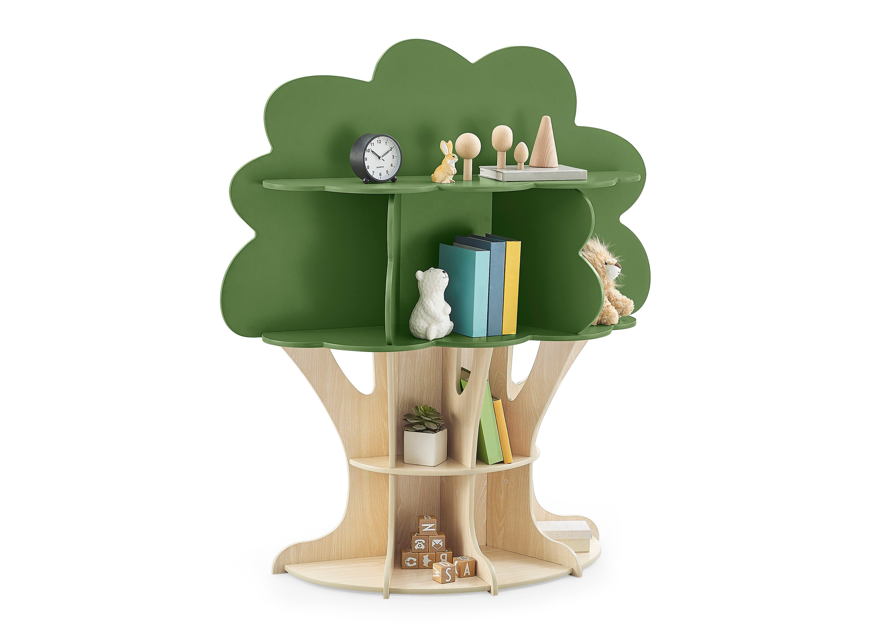 Greenguard Gold Certified Tree Bookcase - Eco-Friendly Kids Bookshelf for Bedroom, Nursery & Playroom Organization