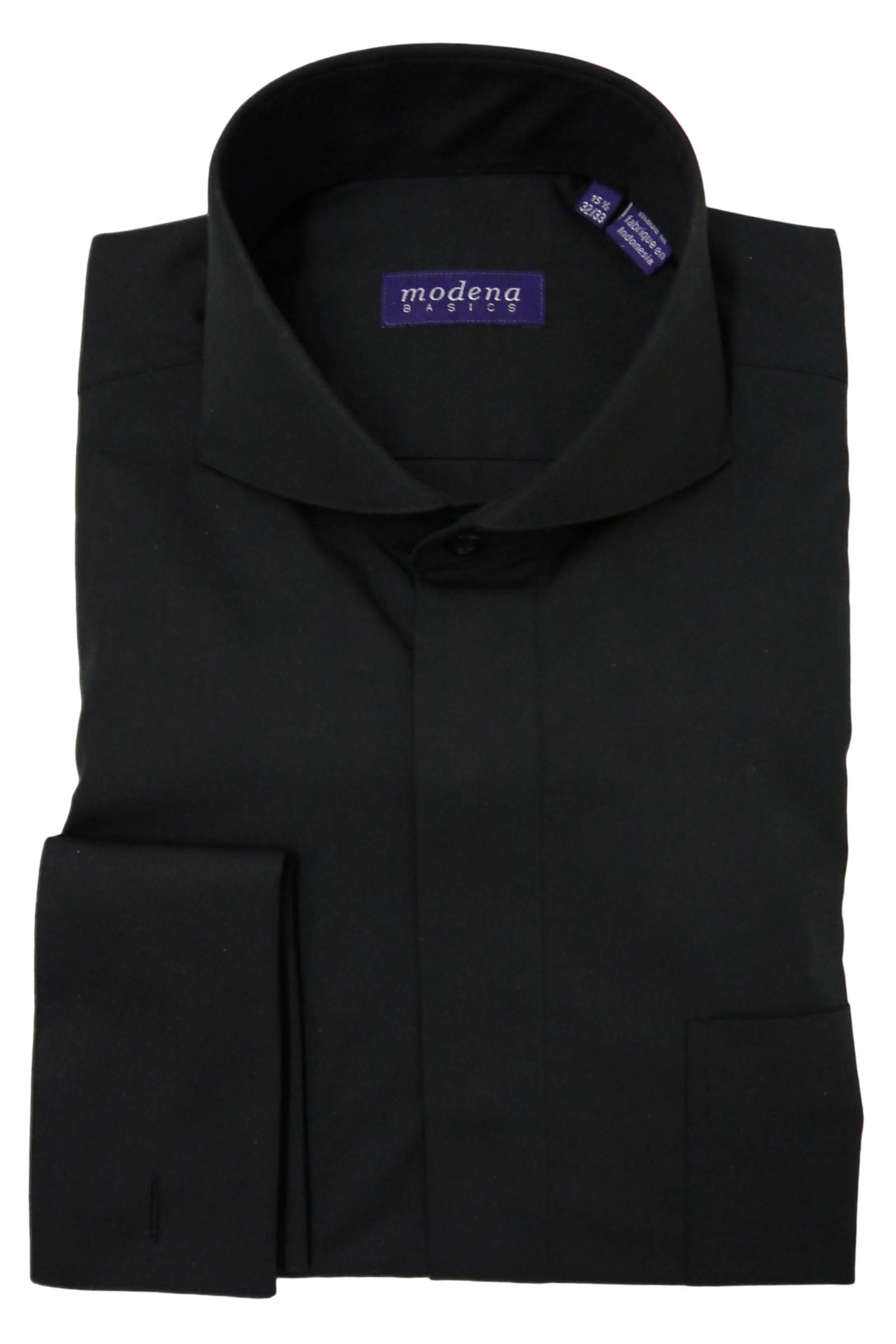 Modena Men's Slim Fit Cutaway Collar French Cuff Formal Dress Shirt for Business & Wedding - Premium Cotton Business Attire for Office & Special Occasions