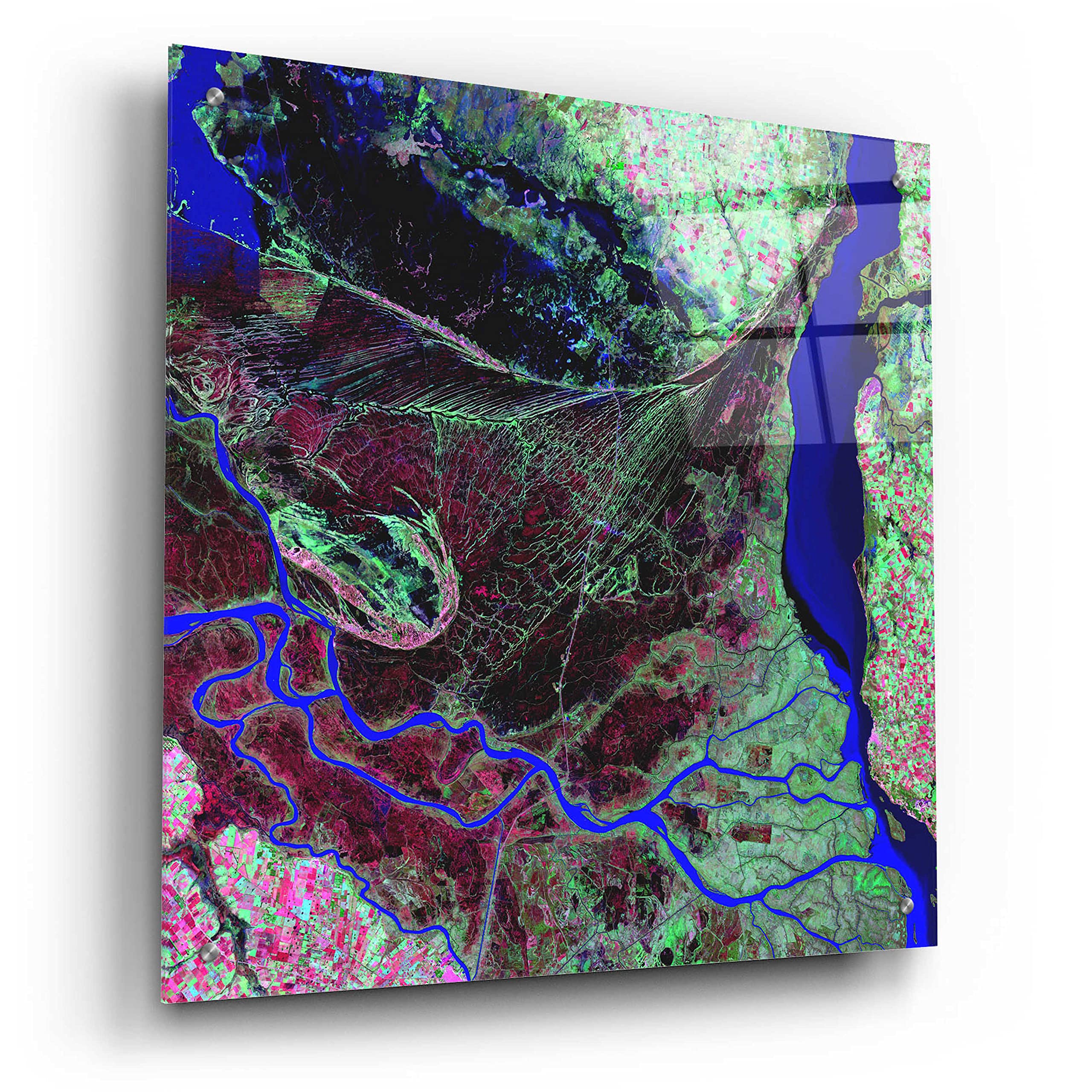 Epic Art 'Earth as Art: Parana River Delta' Acrylic Glass Wall Art - 24x24 Inch Modern Home Decor - Perfect for Living Room, Bedroom or Office