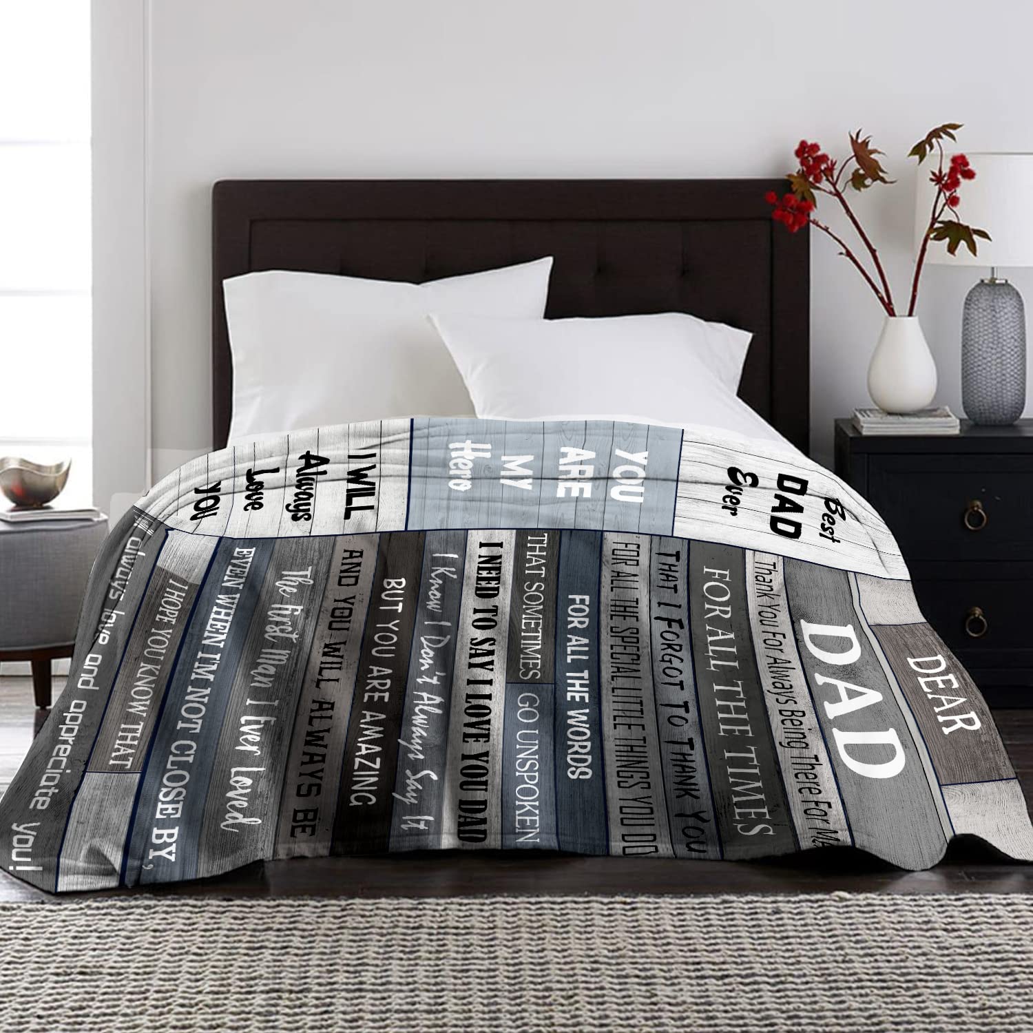 60x50 Inch Soft Fleece Blanket - Perfect Birthday Gift for Dad from Daughter or Son | Cozy Throw for Father's Day, Christmas & Relaxing at Home