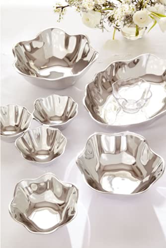 Portmeirion Sophie Conran Floret Triple Condiment Server - 3-Part Divided Serving Tray for Condiments, Dips, Appetizers & Snacks | Durable Metal Alloy | Perfect for Dinner Parties, BBQs & Entertaining Guests