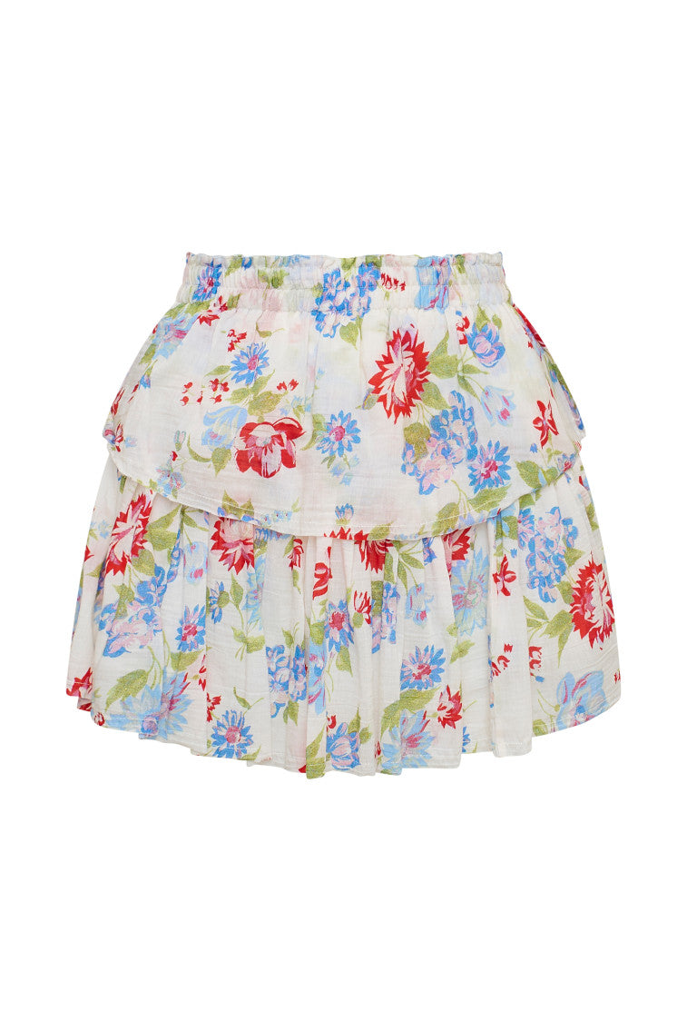 Floral Ruffle Mini Skirt for Women - Summer A-Line Skirt with Elastic Waist | Perfect for Beach, Party, and Casual Outfits
