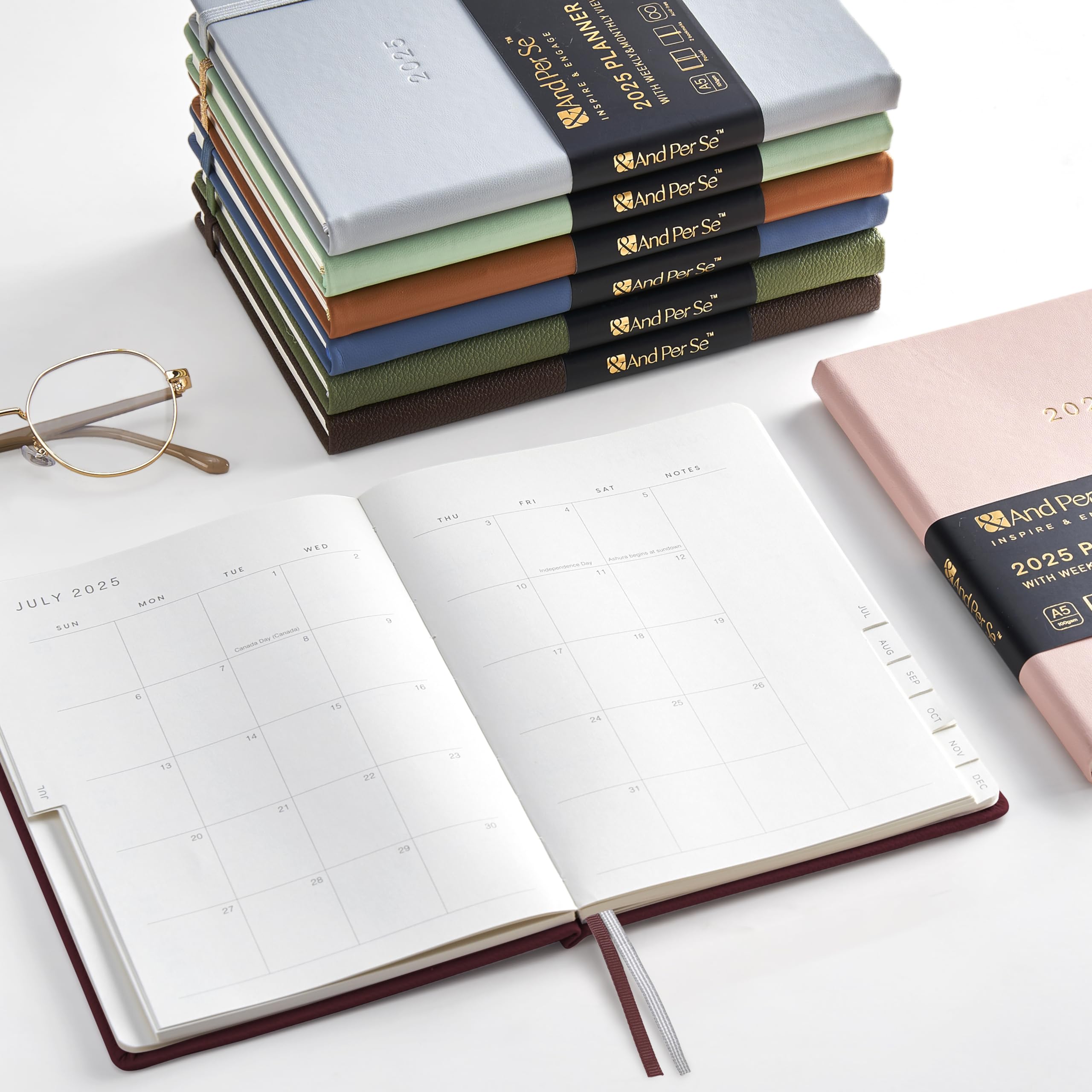 2025 Daily Weekly Monthly Planner - A5 Size (5.7
