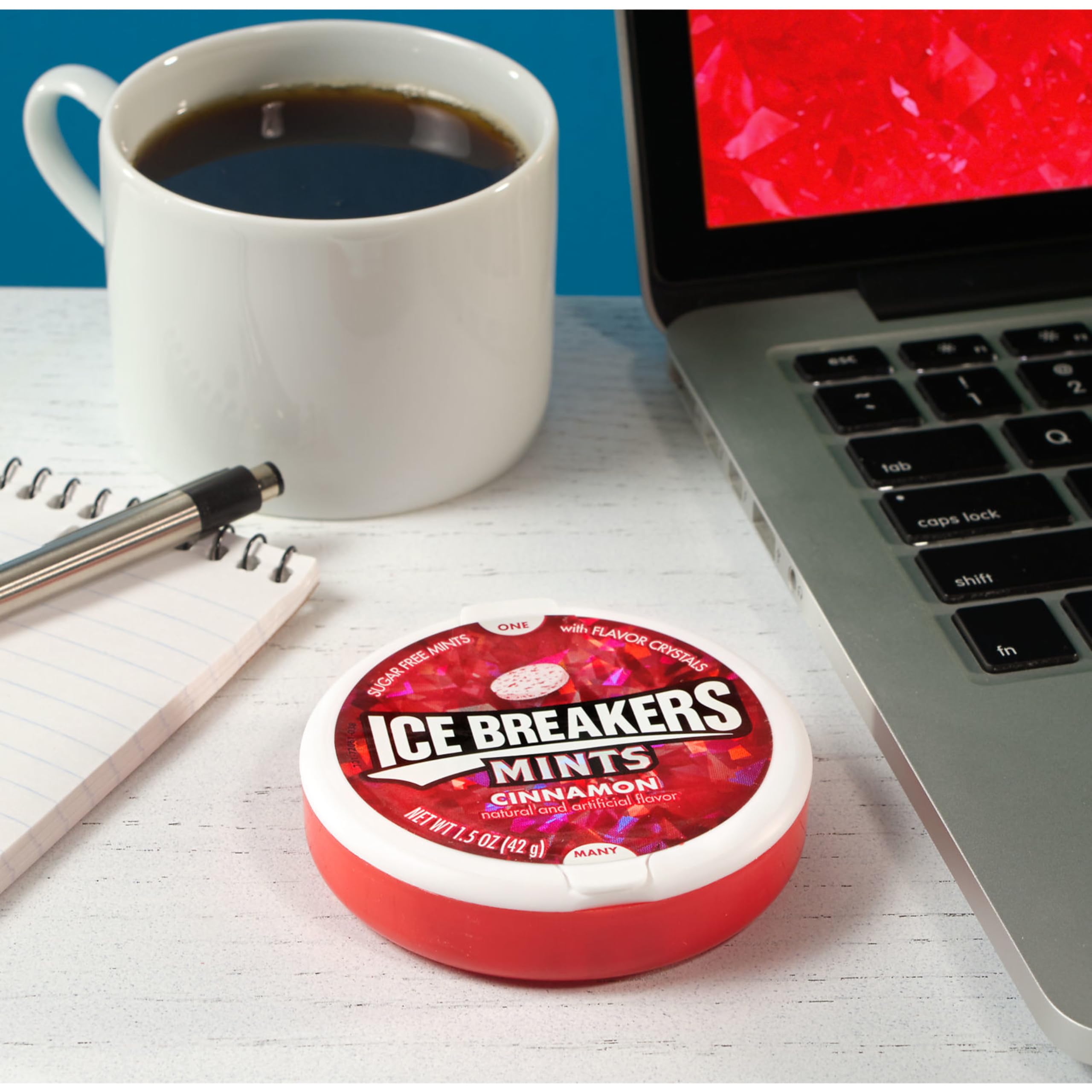 Sugar Free Cinnamon ICE BREAKERS Mints - 1.5-Ounce (Pack of 8) | Refreshing Breath Mints for Work, Travel & Everyday Freshness