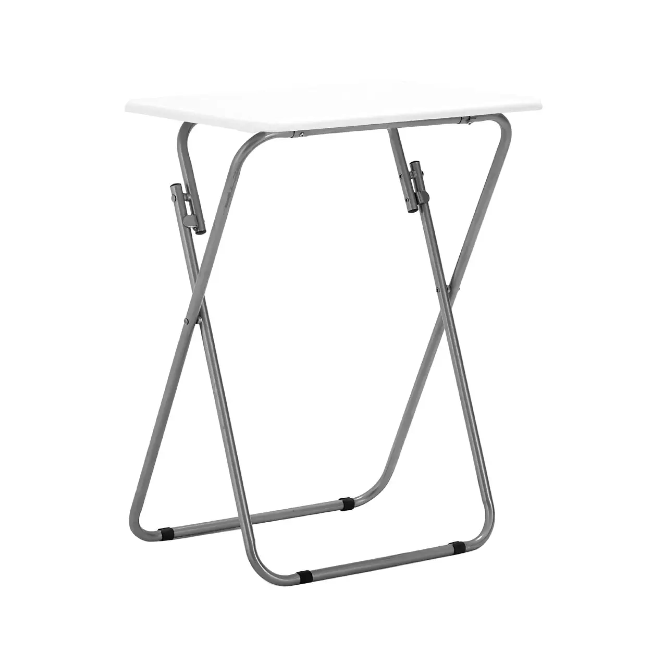 Premier Housewares Folding Camping Table - Portable Outdoor Picnic Table for Coffee, Camping & Home Use - Lightweight Collapsible Work Table for Kitchen, Patio & Backyard (White)